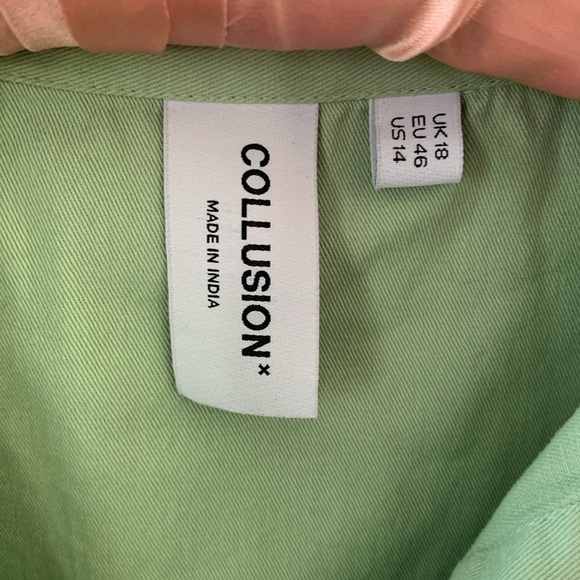 Collusion Plus Size Mini Short Dress Green Size 14 - Picture 6 of 10